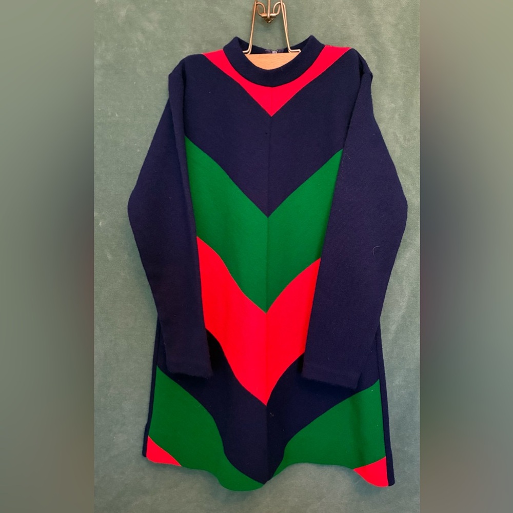 Vintage Knit Chevron Children’s Dress